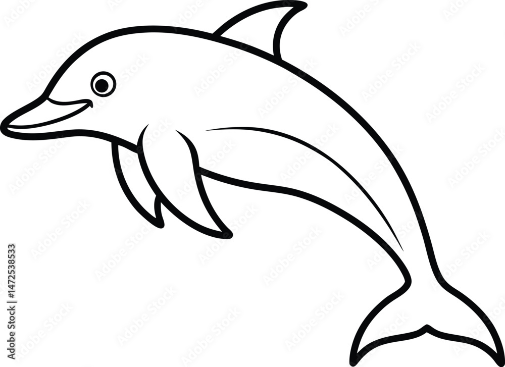 Fototapeta premium dolphin isolated on white background