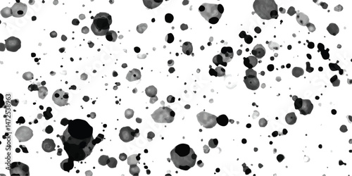 Grunge abstract white charcoal wall Stone concrete texture grungy backdrop background anthracite old. Black spat stains. Splatter collection. Vector illustration.