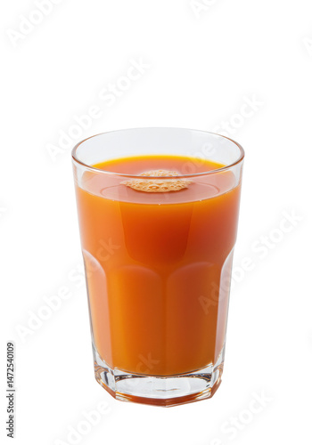 Wallpaper Mural Glass of vibrant orange juice with a biscuit slice floats, a refreshing and tasty beverage Torontodigital.ca