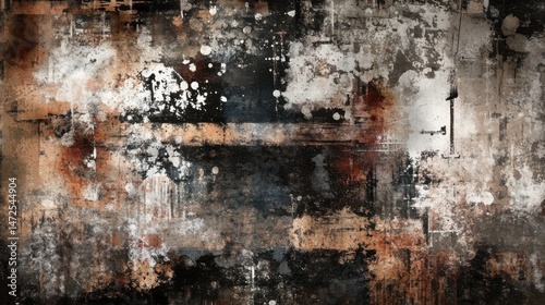 Abstract Grunge Texture with Dark and Rusty Color Palette
