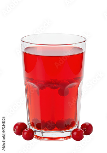 Wallpaper Mural Refreshing red beverage in glass. Berries garnish drink with a colorful, inviting look Torontodigital.ca