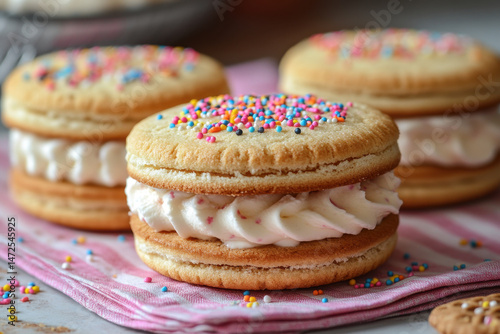 Close-up: Dough filled with frosting.