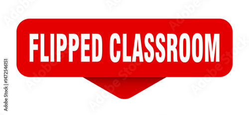 flipped classroom sticker. flipped classroom sign on transparent background