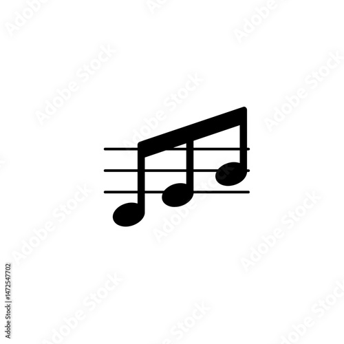 Musical notes on a white background