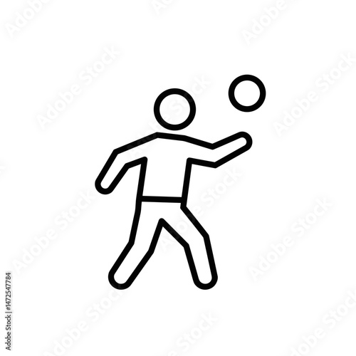 Person Playing with a Ball in Minimalist Style  