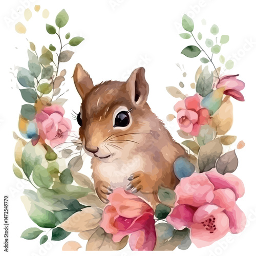 A cute kitten plays among pink spring flowers, a delightful Easter celebration