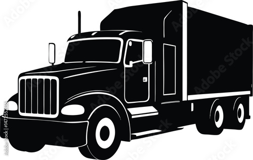 semi truck silhouette,semi truck vector illustration