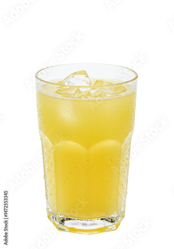 Wallpaper Mural Cold, yellow drink with ice cubes in a clear glass. Refreshing and delicious! Torontodigital.ca