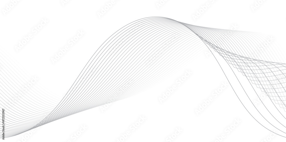 Fototapeta premium Abstract Vector Composition of Wave Lines on Transparent Background – Ideal for High-Tech Communication Designs, Big Data Reports, Research Presentations, and Business Technology Collateral