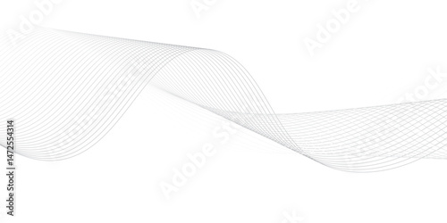 Abstract Vector Composition of Wave Lines on Transparent Background – Ideal for High-Tech Communication Designs, Big Data Reports, Research Presentations, and Business Technology Collateral

