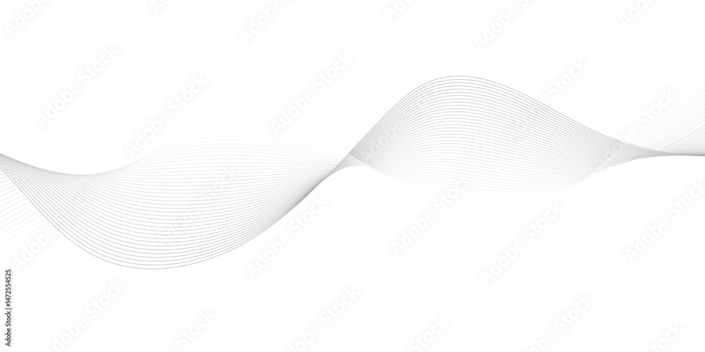 Fototapeta premium Abstract Vector Composition of Wave Lines on Transparent Background – Ideal for High-Tech Communication Designs, Big Data Reports, Research Presentations, and Business Technology Collateral