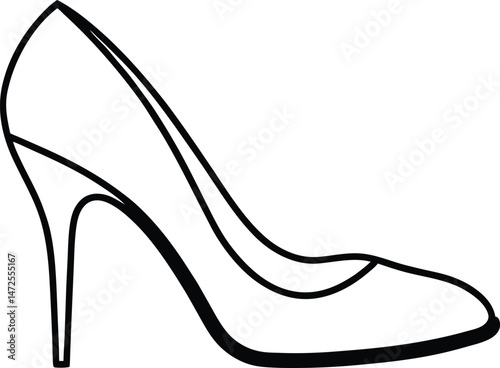 black high heel shoes icon vector illustration