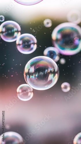Wallpaper Mural Beautiful translucent bubbles floating gracefully in the air, reflecting light and colors. Torontodigital.ca