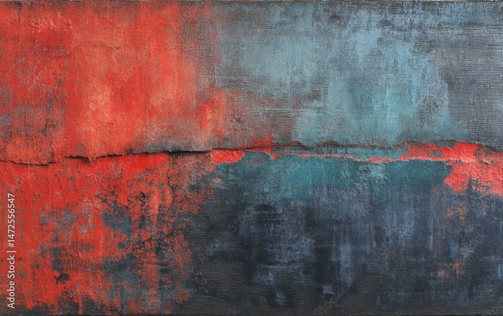 Obraz premium A textured abstract painting featuring vibrant colors.