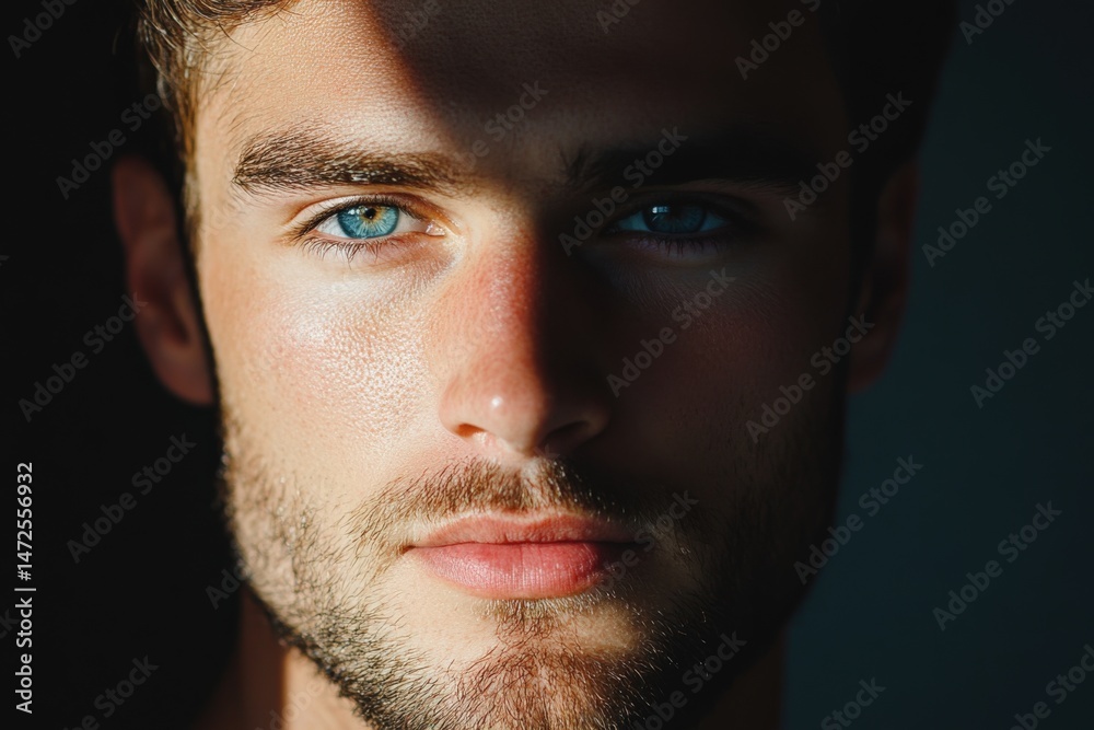 Obraz premium Man with light and shadow portrait