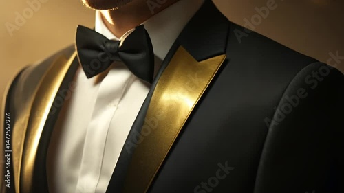 Sophisticated Tuxedo Elegance: A Stylish Man Showcasing High Fashion and Refined Taste