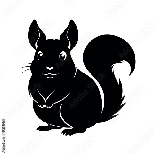 Chinchilla Rodent Silhouette Vector Art