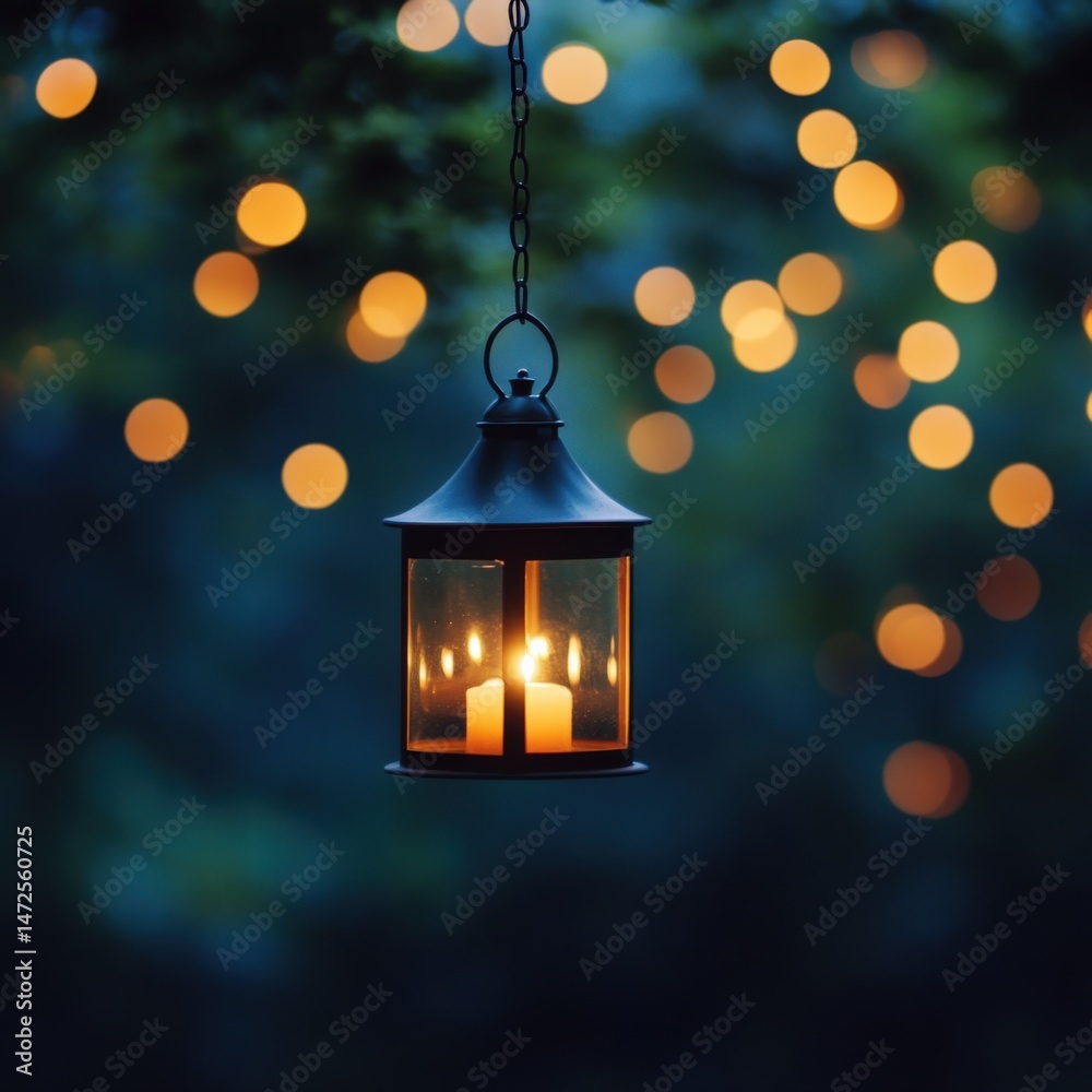 Lantern with candles hanging Lantern with candles hanging