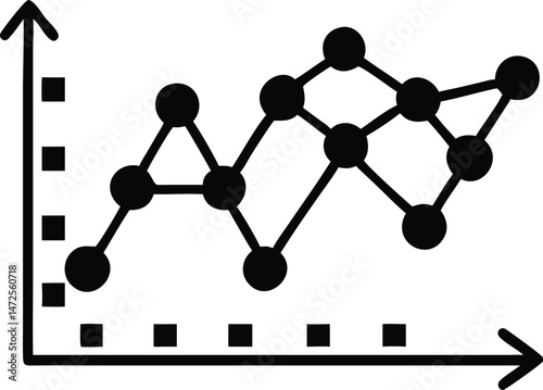 Ai machine learning prediction graph icon vector silhouette in transparent design