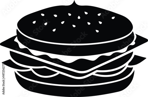 Delicious  sandwich silhouette, vector illustration for food blog and recipe  silhouette