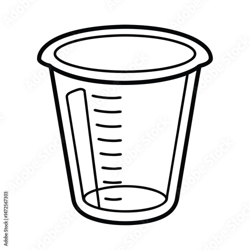 measuring cup vector outline drawing