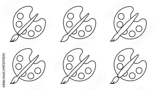 Art Paint Brush Palette Icon. Art Palette vector icon set. Paint palette icon vector design template.