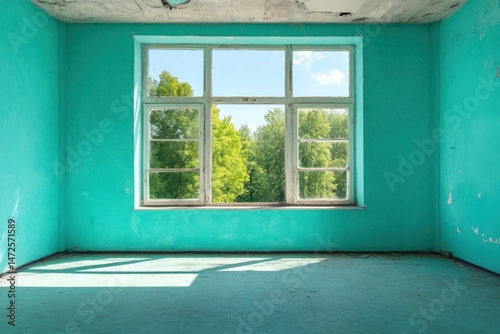 Empty room with window view
