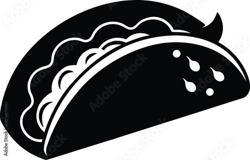 taco silhouette vector, graphic illustration for mexican food 