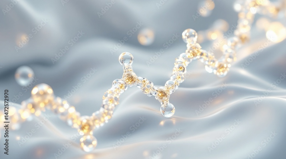 Photorealistic 3D render showcasing a ceramide complex molecule, ideal for scientific illustrations or skincare-related visuals.