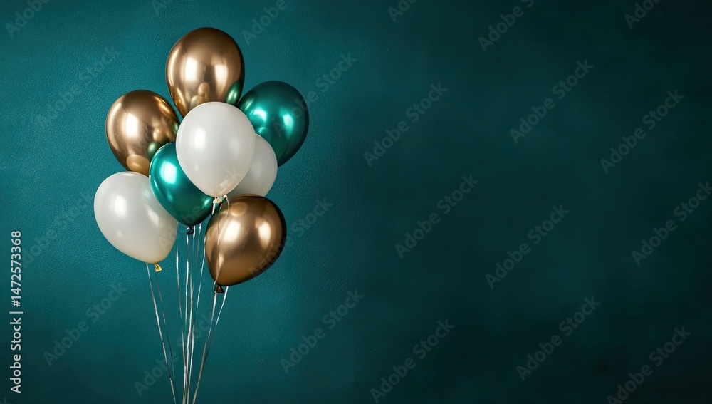 custom made wallpaper toronto digitalCelebration Balloons in Teal, Gold, and White