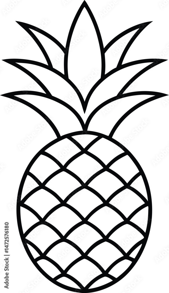 Obraz premium vector illustration of a pineapple