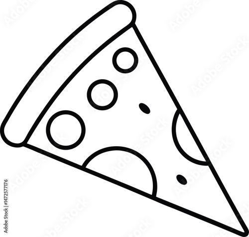 vector illustration of pizza slice with toppings 