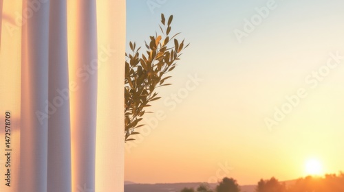 Sunlight through window at sunrise