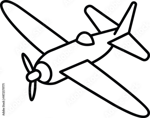 vector illustration of an propeller plane