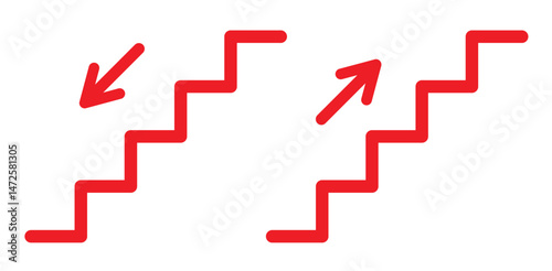  upstairs and downstairs icon in rounded corner. stairs,ladder sign symbol