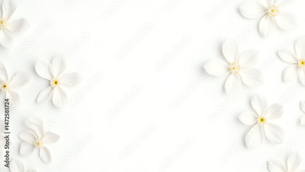 Fototapeta premium white flower frame