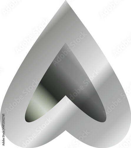 Metallic Silhouette Elements – Versatile Abstract Icons and Shapes with a Polished Chrome Finish