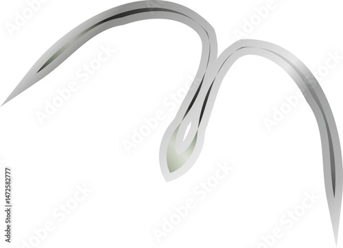 Metallic Silhouette Elements – Versatile Abstract Icons and Shapes with a Polished Chrome Finish