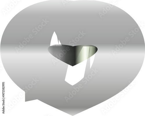 Metallic Silhouette Elements – Versatile Abstract Icons and Shapes with a Polished Chrome Finish