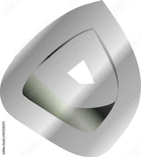 Metallic Silhouette Elements – Versatile Abstract Icons and Shapes with a Polished Chrome Finish