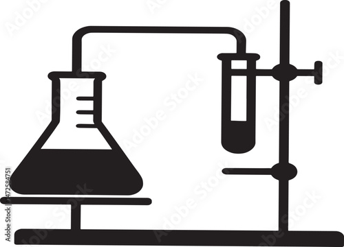 microscope and test tubes vector