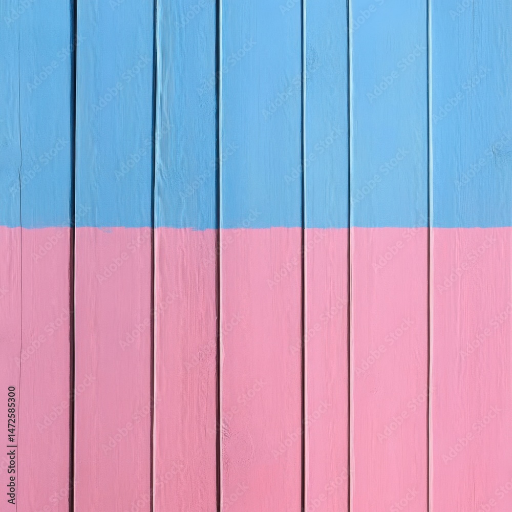 Fototapeta premium Pink and blue wooden fence