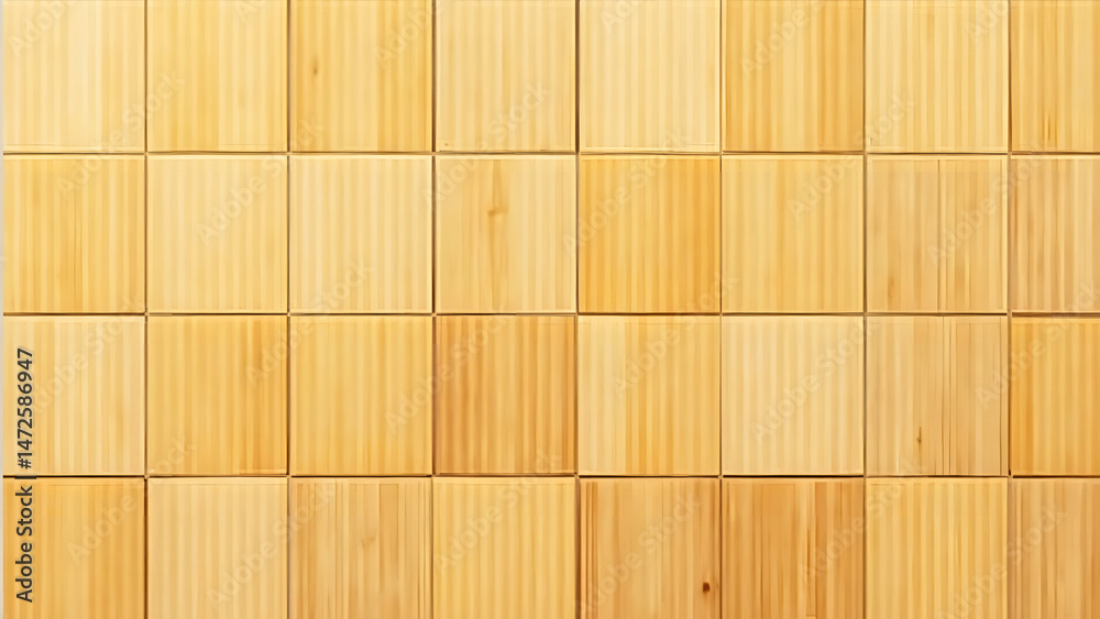 Fototapeta premium Glossy varnished cherry checkerboard with reflective surface and dramatic grain patterns in precise geometric formation under shadowless lighting.