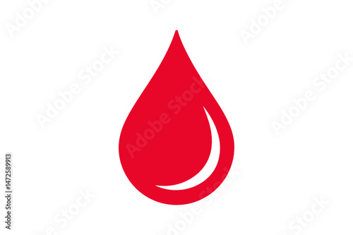 Red blood drop vector illustration and symbol art