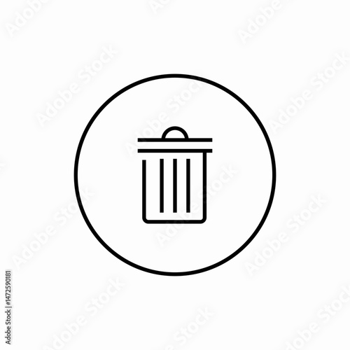 Delete trash bin remove garbage icon vector sign