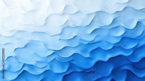 Blue and white abstract waves