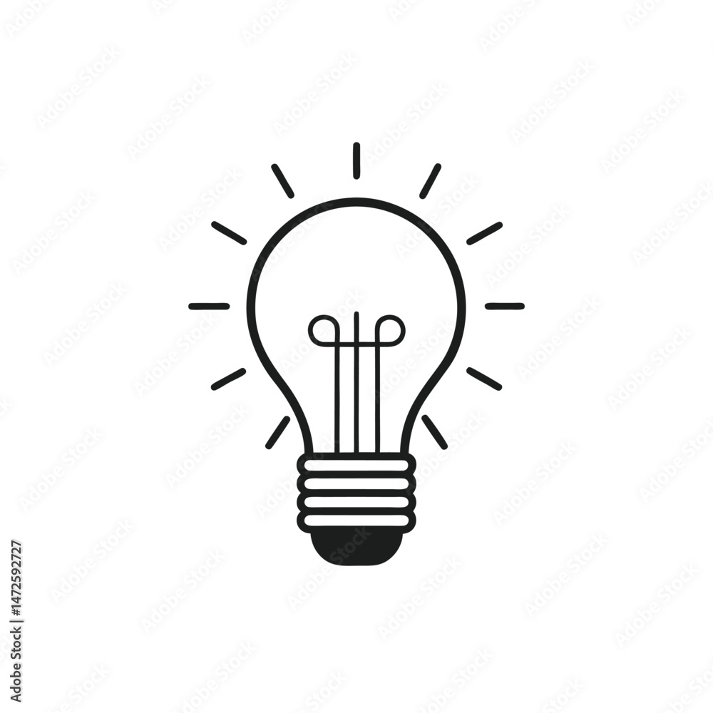 light bulb line art vector illustration light bulb line art vector illustration