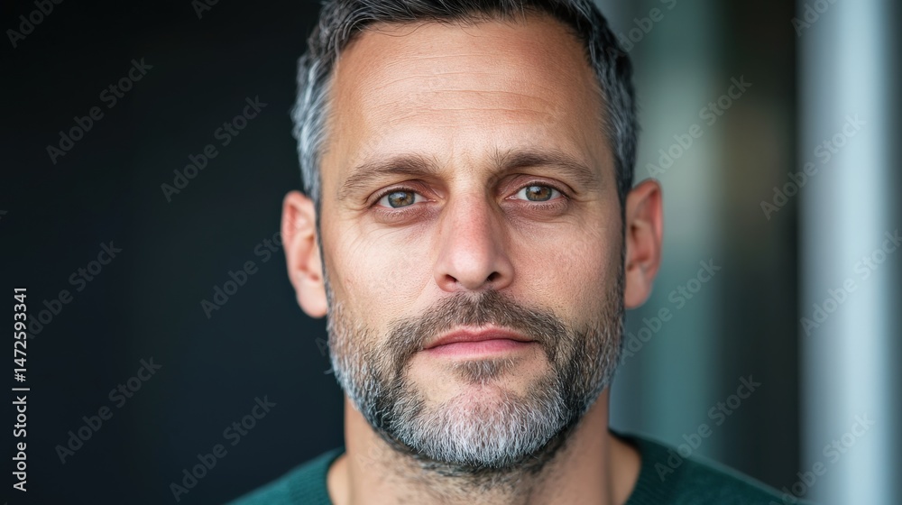 Fototapeta premium Man face close-up portrait