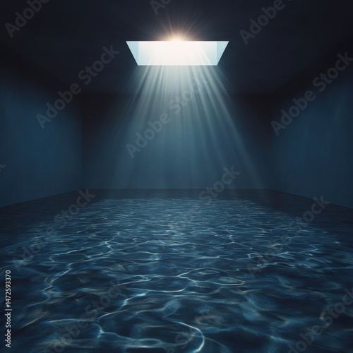 Water floor room with sunlight