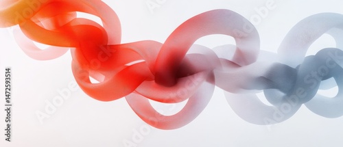 Abstract shape with red and blue